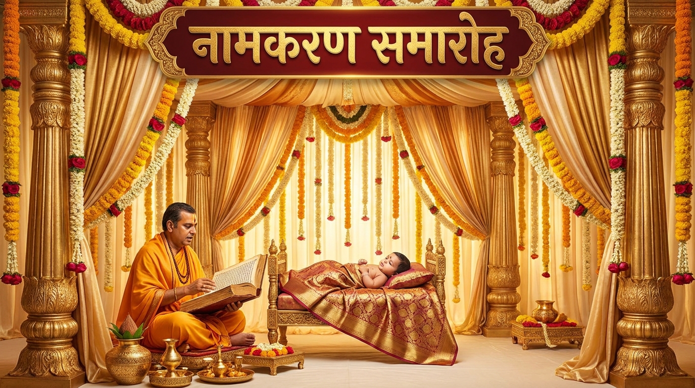 Namkaran Puja banner for baby naming ceremony in Bangalore